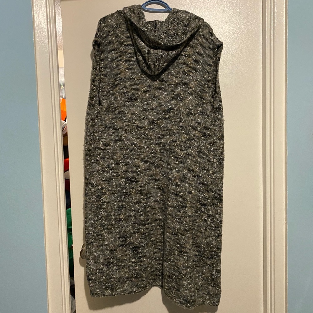 MICHEL STUDIO  LONG HOODED OPEN CARDIGAN
